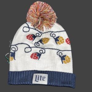 Miller Lite Beer Beanie  with Pom Pom